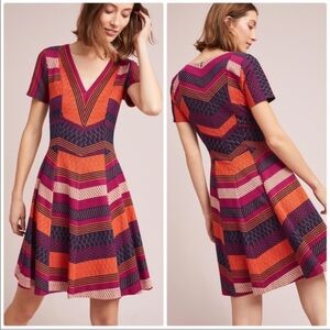 HD in Paris Purple and Orange Fit and Flare Mini Dress